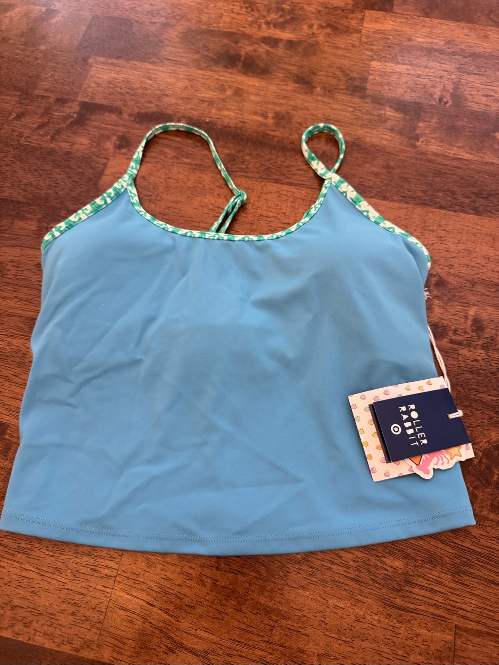 Roller Rabbit Light Blue Tankini Top with Green Trim